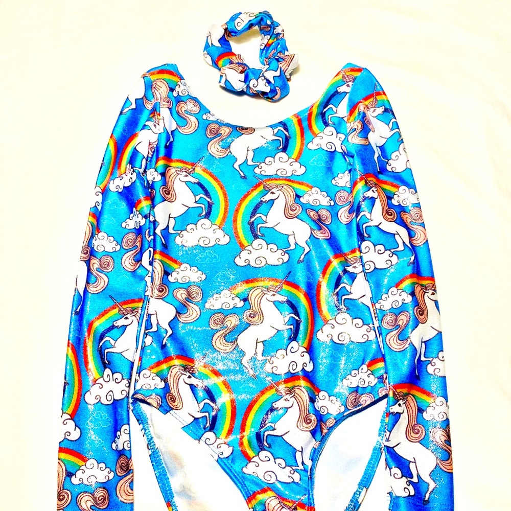 Shiny Unicorn Leotard and Scrunchie